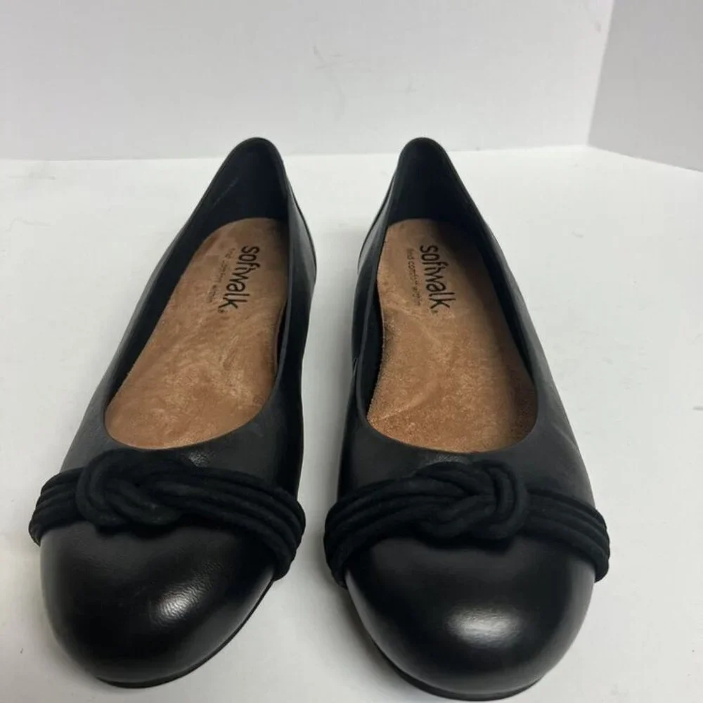 Softwalk Womens Sonoma Flat Black Size 9.5W